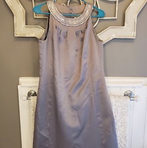 Loft silver gray dress with sequin detail
